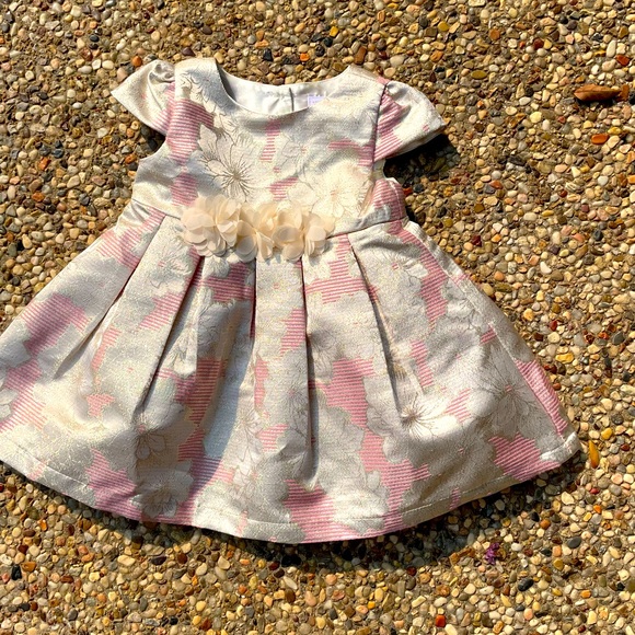 Pink & Ivory Dress, size 9-12 months